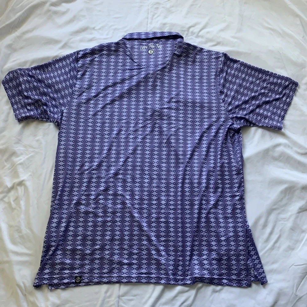 NWT Rusty Putter‎ Golf Polo Size XL Purple White Abstract Pattern Geometric
